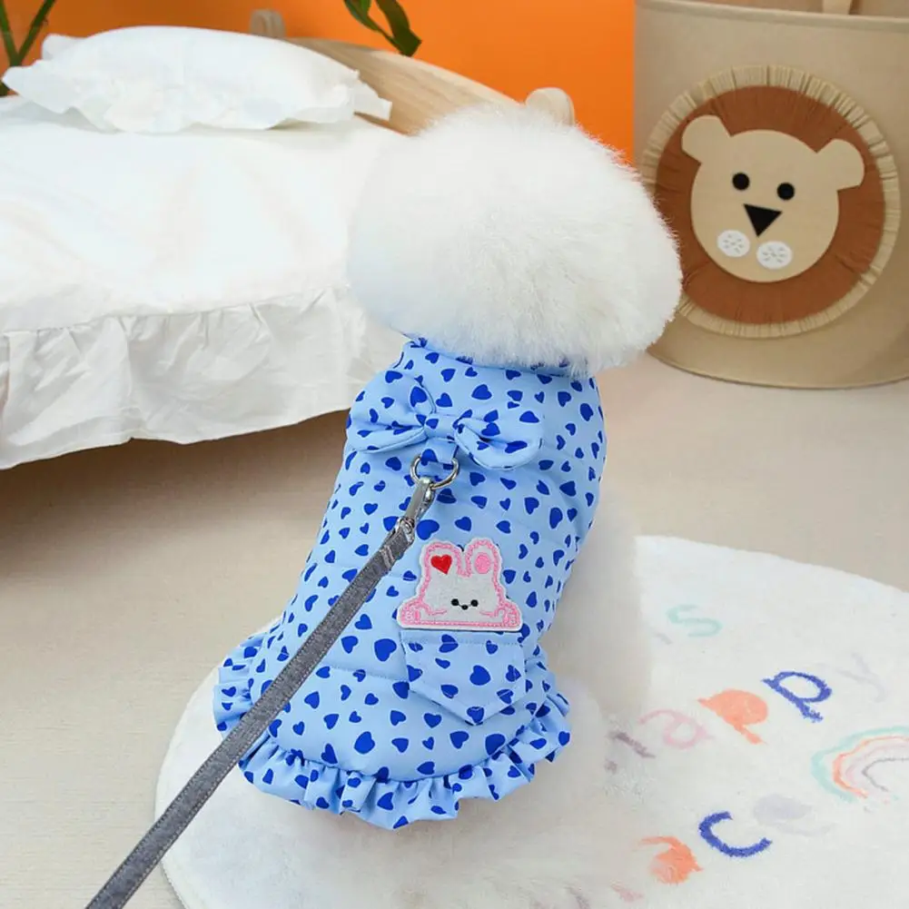 Pets Winter Clothes Bow Design Puppy Cat Warm Dress Soft Dog Clothes Puppy vest Keep Warm In Winter