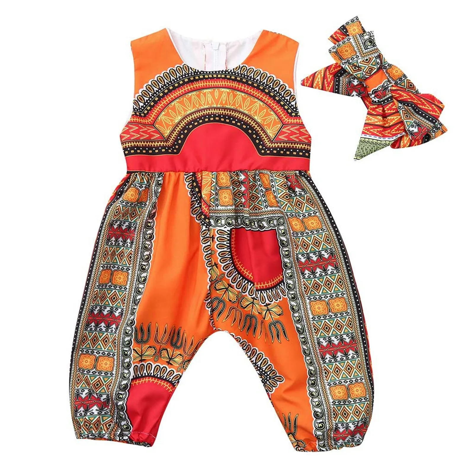 Year african clothes kids boys girls print romper baby dashiki bazin bohemian jumpsuit children