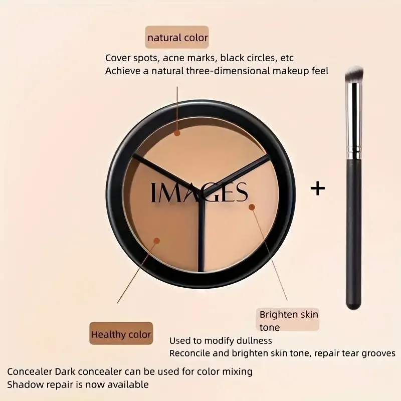Description Picture 5 of item3-in-1 Face Concealer Makeup 3 Color Concealer Perfect Concealer for Blemishes,Dark Circles and Contours Balm for All Skin Types