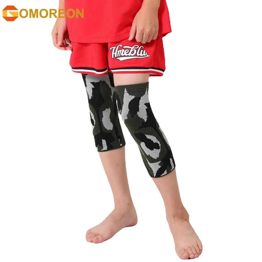 GOMOREON 1Pair Knitted Kids Knee Brace - Children Patella Brace Support for Soccer, Volleyball, Basketball, Outdoor Sports