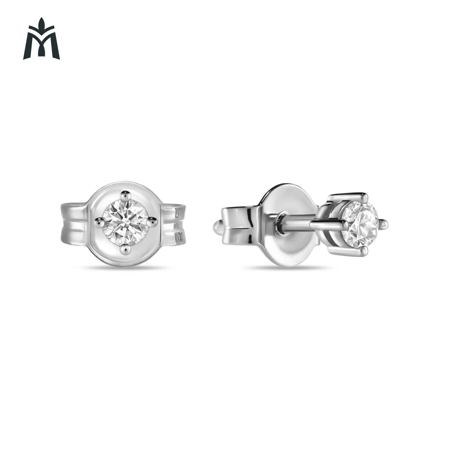 Золотые серьги c фианитом 585 пробы MIUZ Diamonds (Московский ювелирный завод) | Украшения