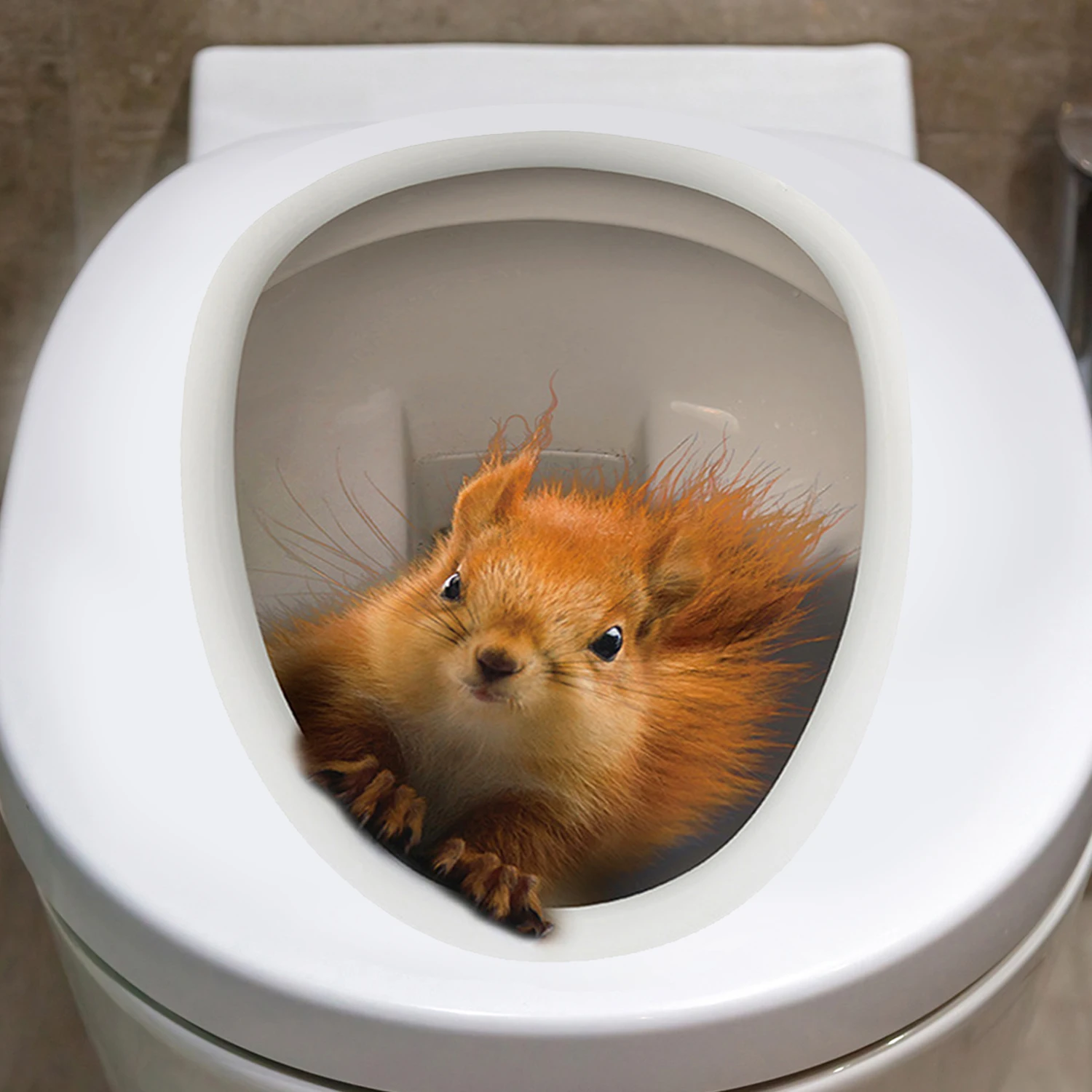 

Squirrel Toilet Sticker Novelty Creative Funny Toilet Seat Decals Art Poster Animal PVC Toilet Stickers Bathroom Decoration