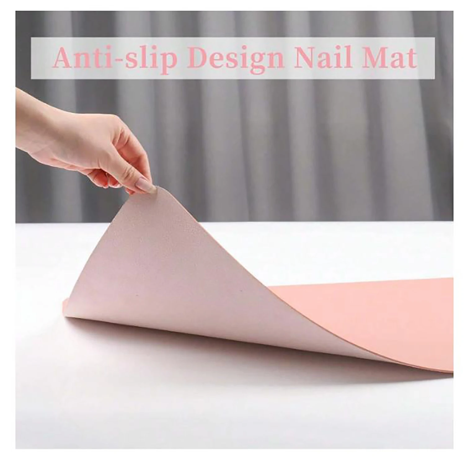 Nikou Nail Art Tischmatte – Waschbar, Rosa, 29x37,5 Cm, Mit Handkissen
