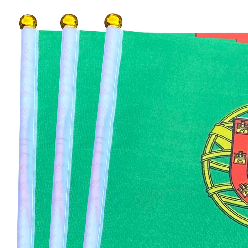 EOODLOVE 14 * 21cm Portugal Handheld Plastic Stick Flag Outdoor Celebration Event Portugal Small Size Flag - Image 3