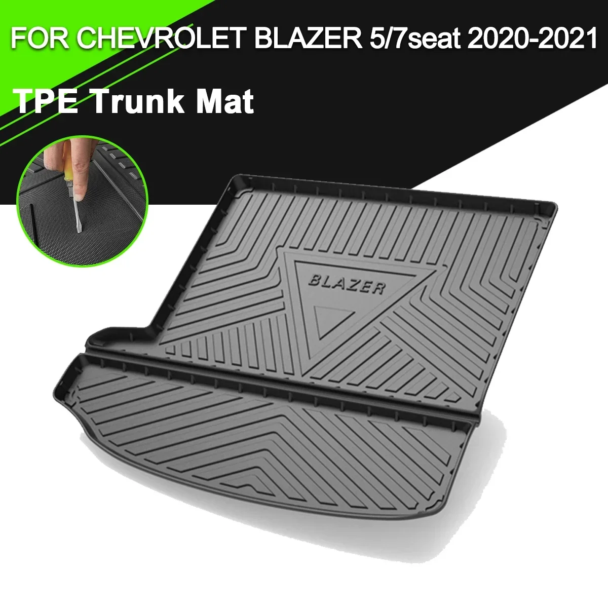 

Car Rear Trunk Cover Mat TPE Waterproof Non-Slip Rubber Cargo Liner Accessories For Chevrolet Blazer 5/7 Seater 2020-2021