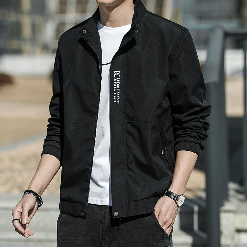 2023 Spring Autumn Casual Solid Fashion Slim Bomber Jacket Men Overcoat New Arrival Baseball Jackets Men's Jacket M-5XL Top