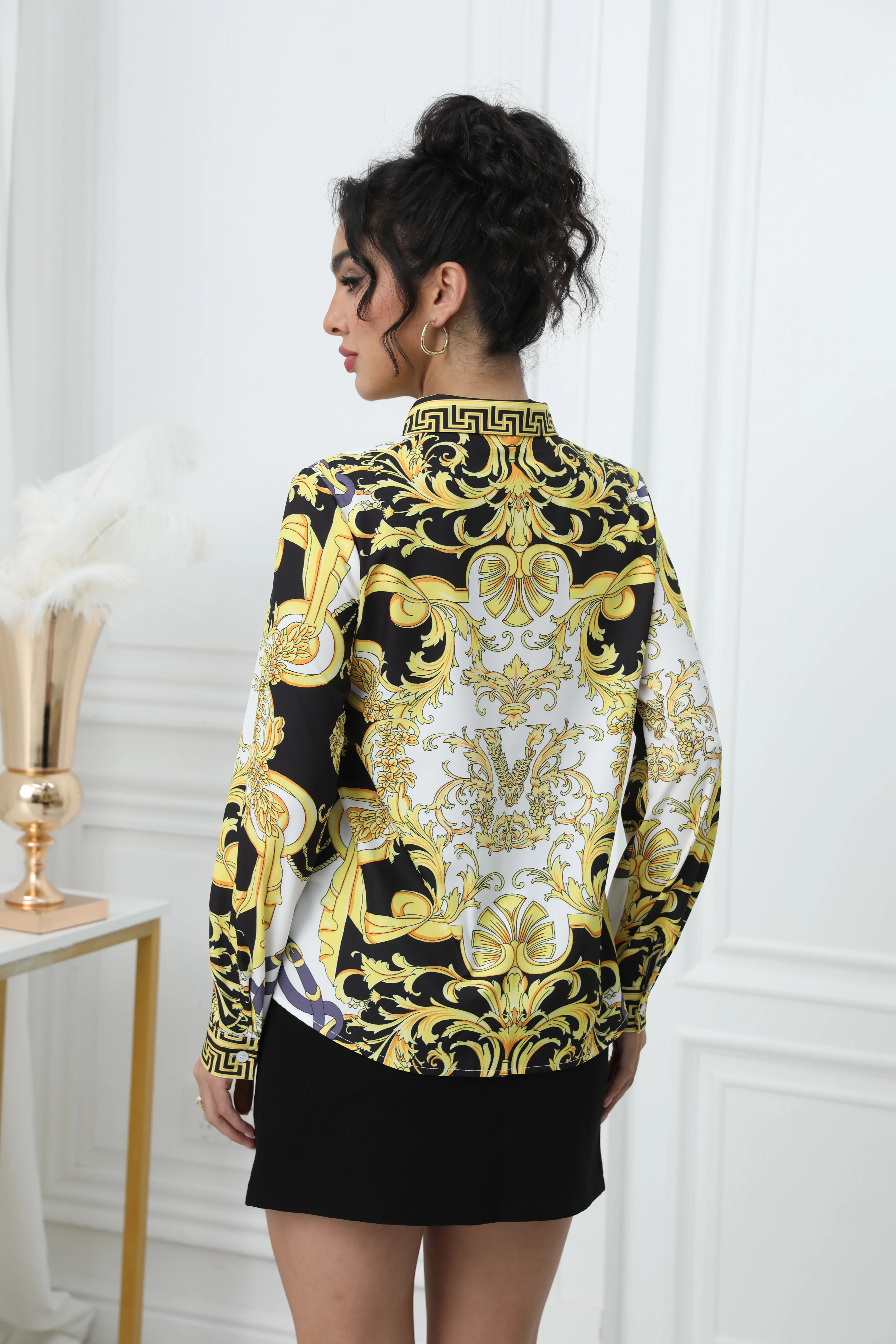 بلوزات نسائية مطبوعة على الموضة قمصان نسائية أنيقة...