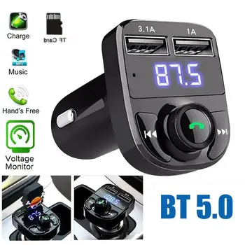 Car Charger Wireless Bluetooth FM Transmitter Hands-Free Calling Radio Receiver Mp3 Music Stereo Adapter Dual USB Port Charger 1