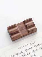 Walnut Wood Pen Holder Stand for Dip Pen Fountain Pen Rest Desk Organizer Office School Supplies Desk Accessories 3