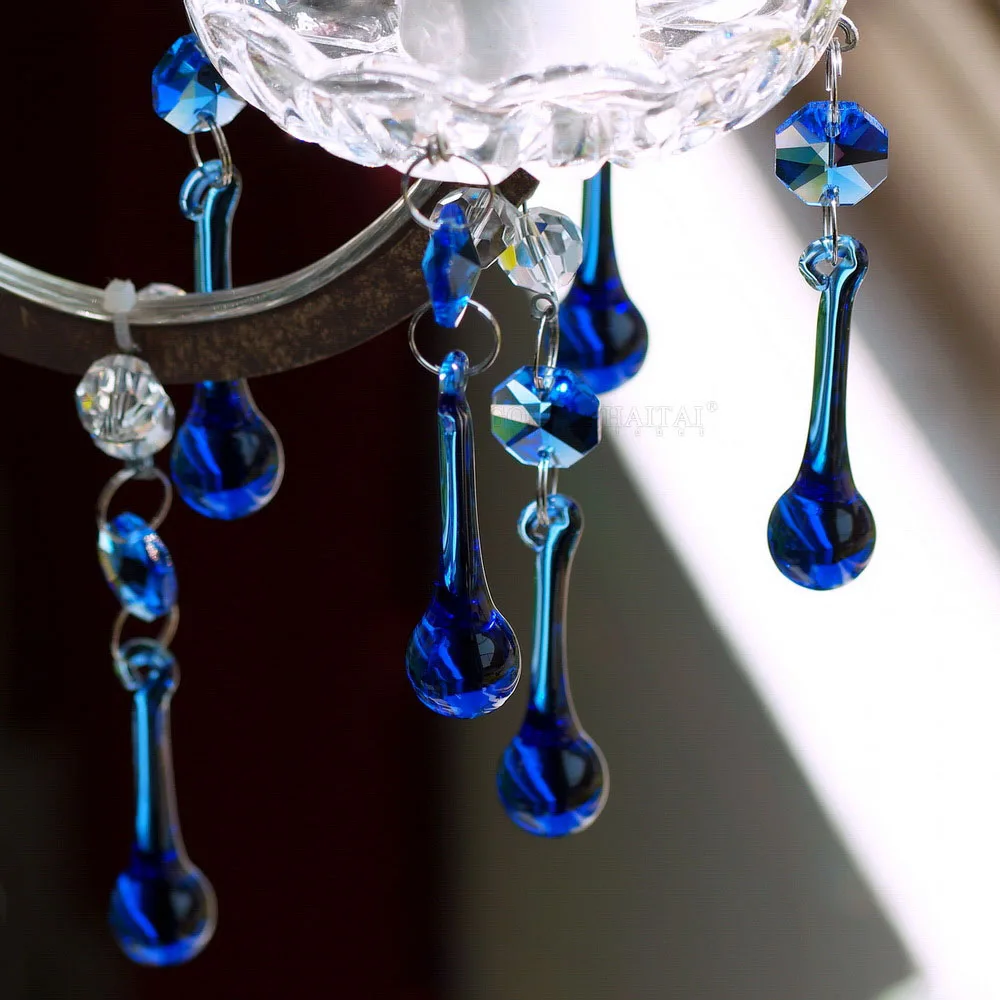 5Pcs Crystal Raindrop Pendants 53mm Chandelier Glass Prisms Drop Icicle DIY Hanging Waterdrop Ornament Curtain Accessories Camal