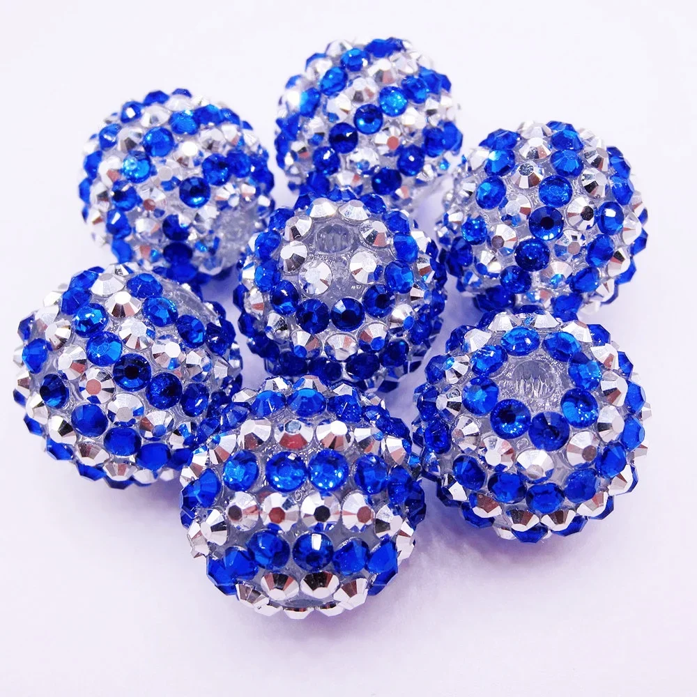 

Крупные искусственные бусины для изготовления ювелирных изделий своими руками, круглая форма, темно-синие полоски, фурнитура и компоненты для девочек высокого качества, 20 мм