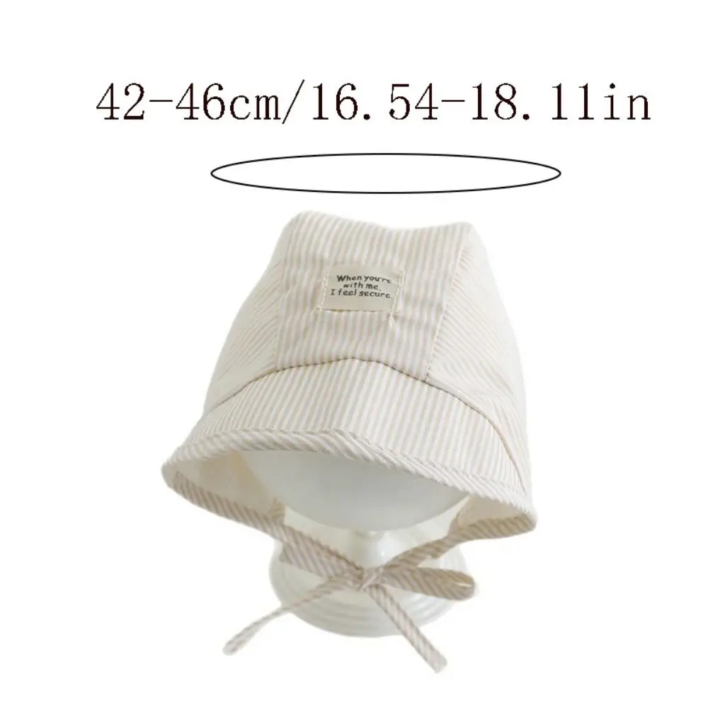 Breathable Soft Baby Fetal Cap Wide Brim Stripe Infant Bonnet Hat UV Protection Cotton Newborn Sun Hat 3-12 Months