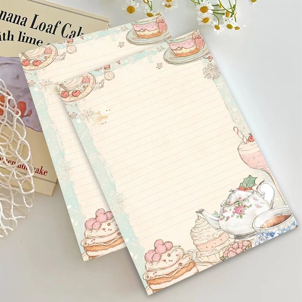 30 fogli. Carta da Lettere B5 Disegnata a Mano, Stile Acquerello, Blocco Note Staccabile, Adatto per Scrivere Lettere