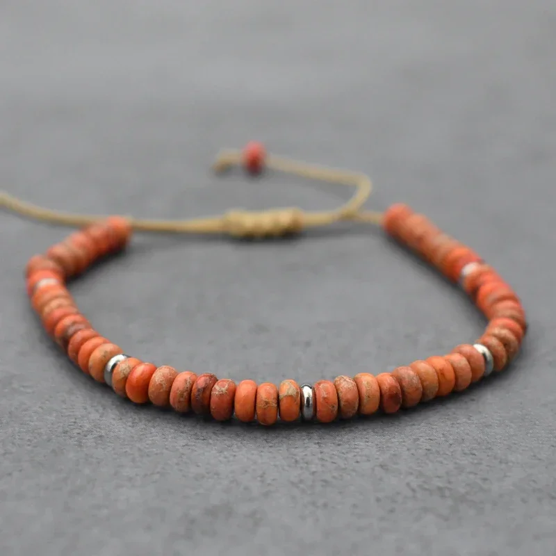 Stone Bead Bracelet Natural Stone Bracelet Beaded Bracelet Handwoven Bracelet Natural Stone Beads Braied Bracelet Small Labradorite Agat Bracelet Women Men Handmade Yoga Jewelry Adjustable
