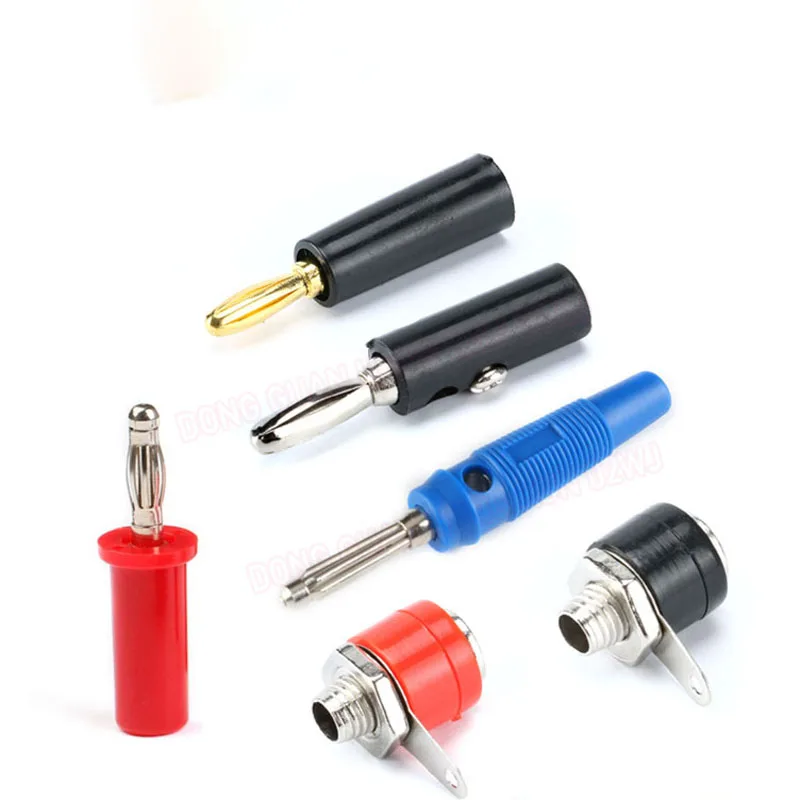 

1/5 PCS 4mm Banana Plug/Socket Red/Black Lantern Head Test Plug Adapter Lantern 4-page Type Banana Terminal Plug Connector