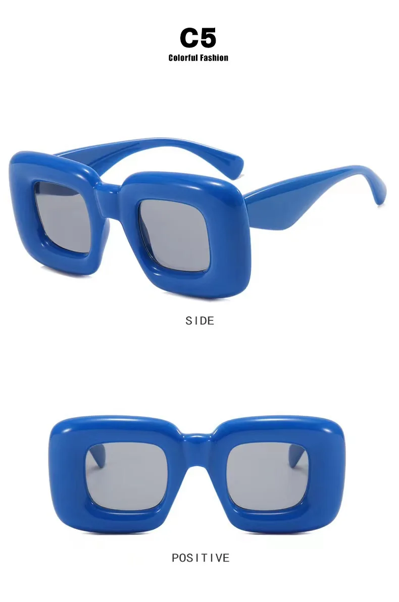Fashion Square Candy Farbe männer Sonnenbrille Luxus Gelb Aufblasbare Bein Rahmen Sonnenbrille frauen Trendy Täglichen Tragen Streetwear – Detail 11