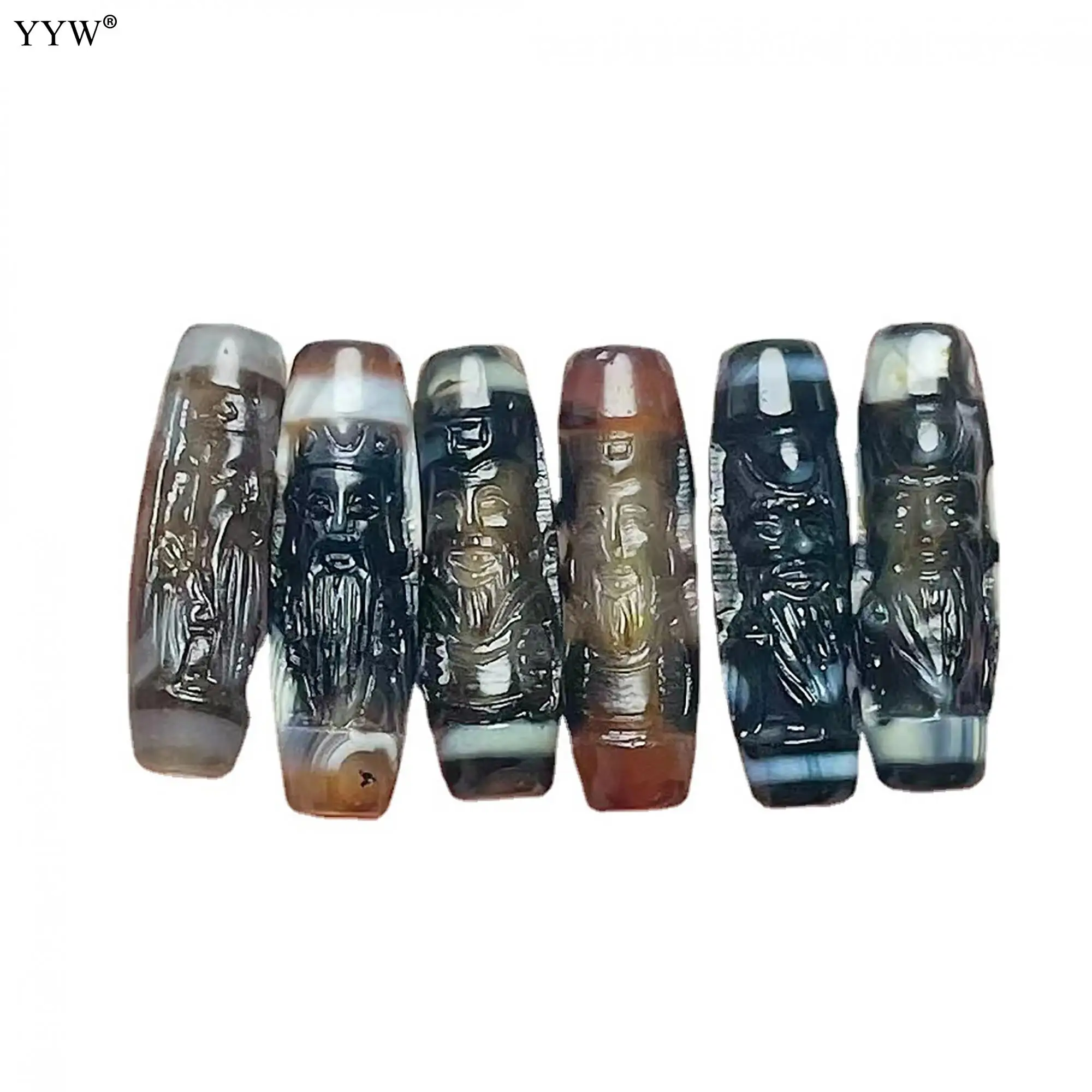 Retro Natural Tibetan Dzi Beads Agated Seiko Carving Lucky/Busy/Longevità God Agates Ciondolo Perline King Kong Bodhi Accessori