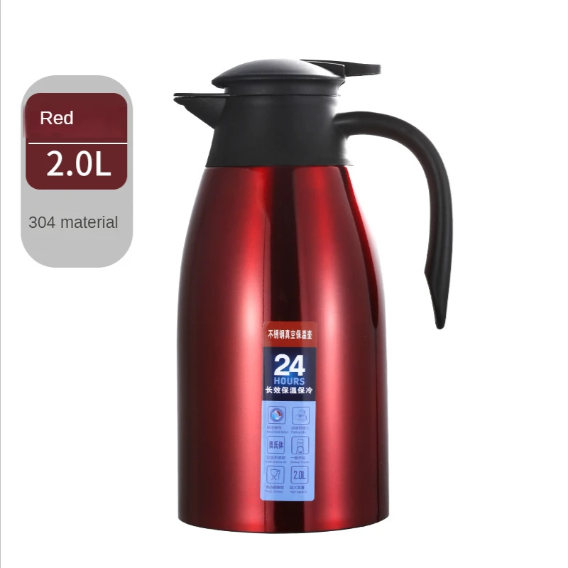 950ml Red Glass Liner Thermo Jug 24-Hour Long-Lasting Temperature