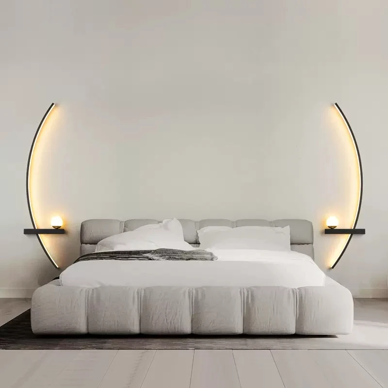 Modern LED Wall Lamp Minimalist Black Gold Decorative wall Sconce For Bedroom Bedside Study Home Indoor Lighting Lusters Lights