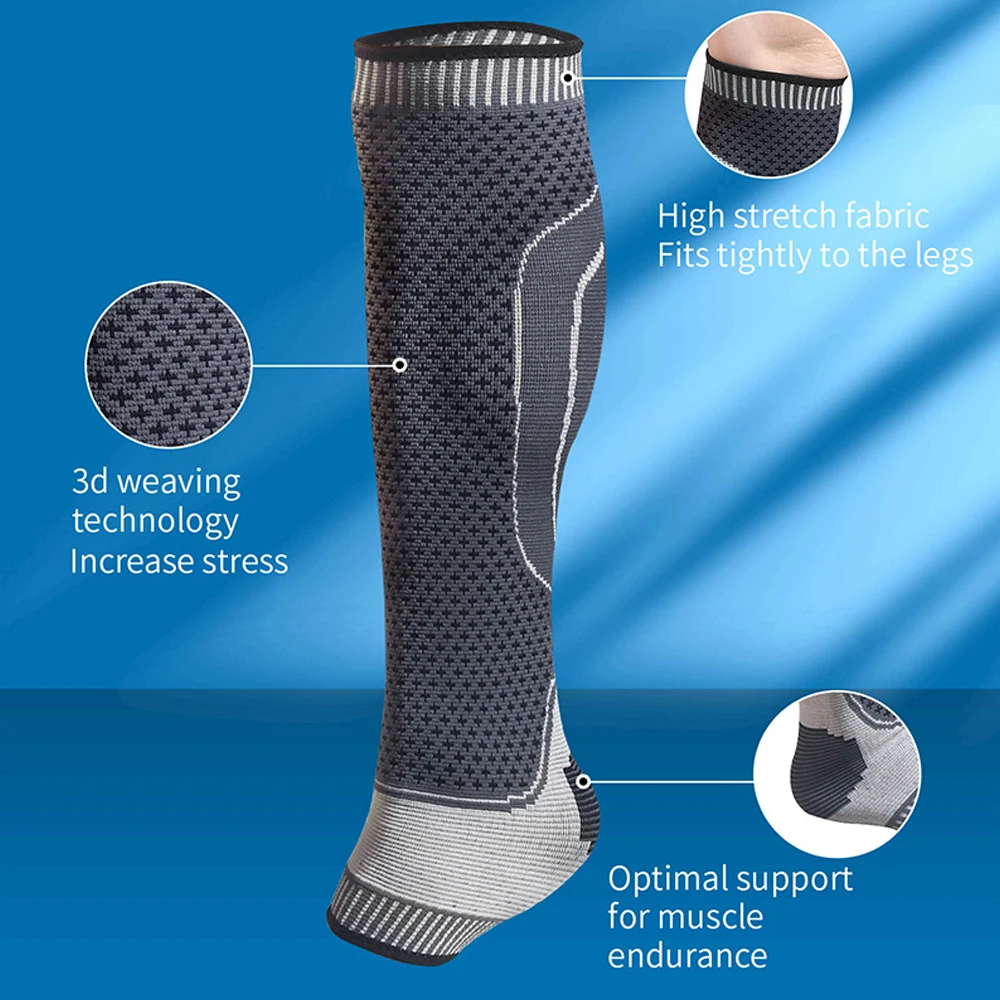 1Pcs Women Men Compression Calf Sleeve Support Suitable For Running Basketball Protection Calf Ankle Socks Open Toe Calf Socks