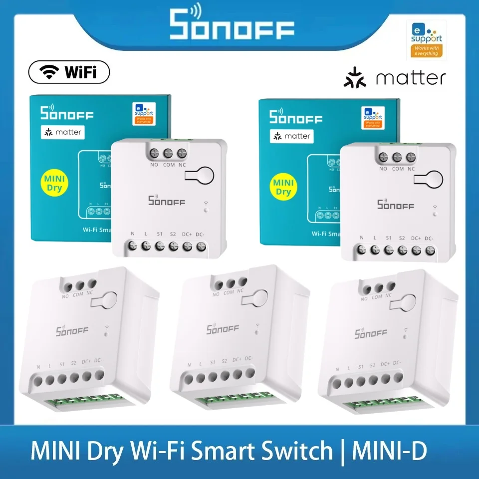 สวิตช์อัจฉริยะ SONOFF MINI D MINI-D รองรับ Wi-Fi และ Matter สำหรับควบคุมมอเตอร์ไฟฟ้ากระแสตรงกำลังต่ำ เช่น มอเตอร์ประตูโรงรถ และหม้อต้มน้ำ 1