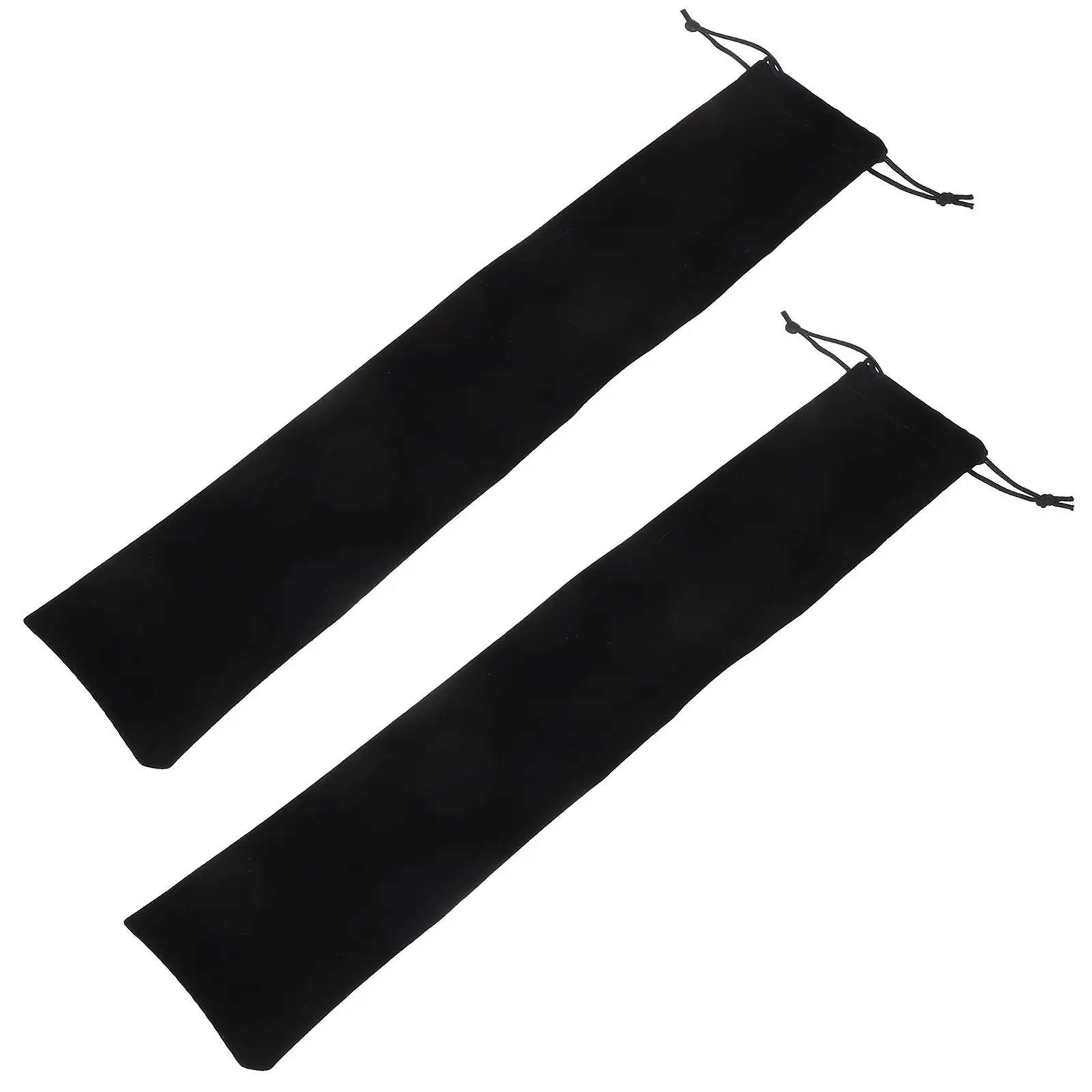2Pcs 접이식 손 팬 드로스트링 보관 가방 부드러운 보풀 방지 파우치 여행용 주최자 소형 휴대용 케이스