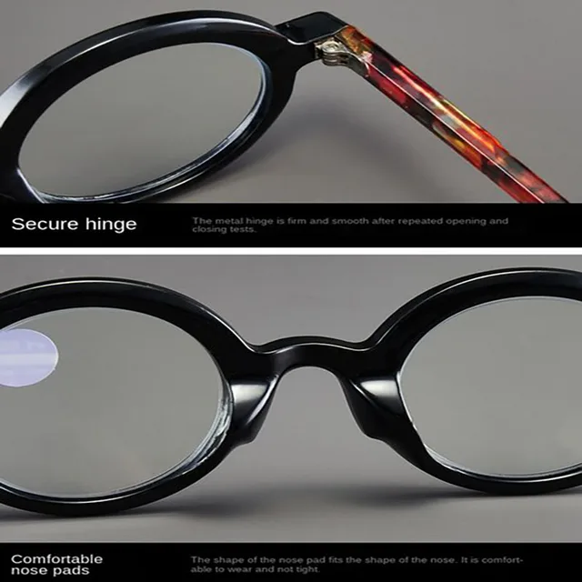 Gafas de lectura redondas de alta definición para presbicia, hipermetropía, bloqueo de luz azul, gafas de ordenador a la moda para hombres y mujeres 4