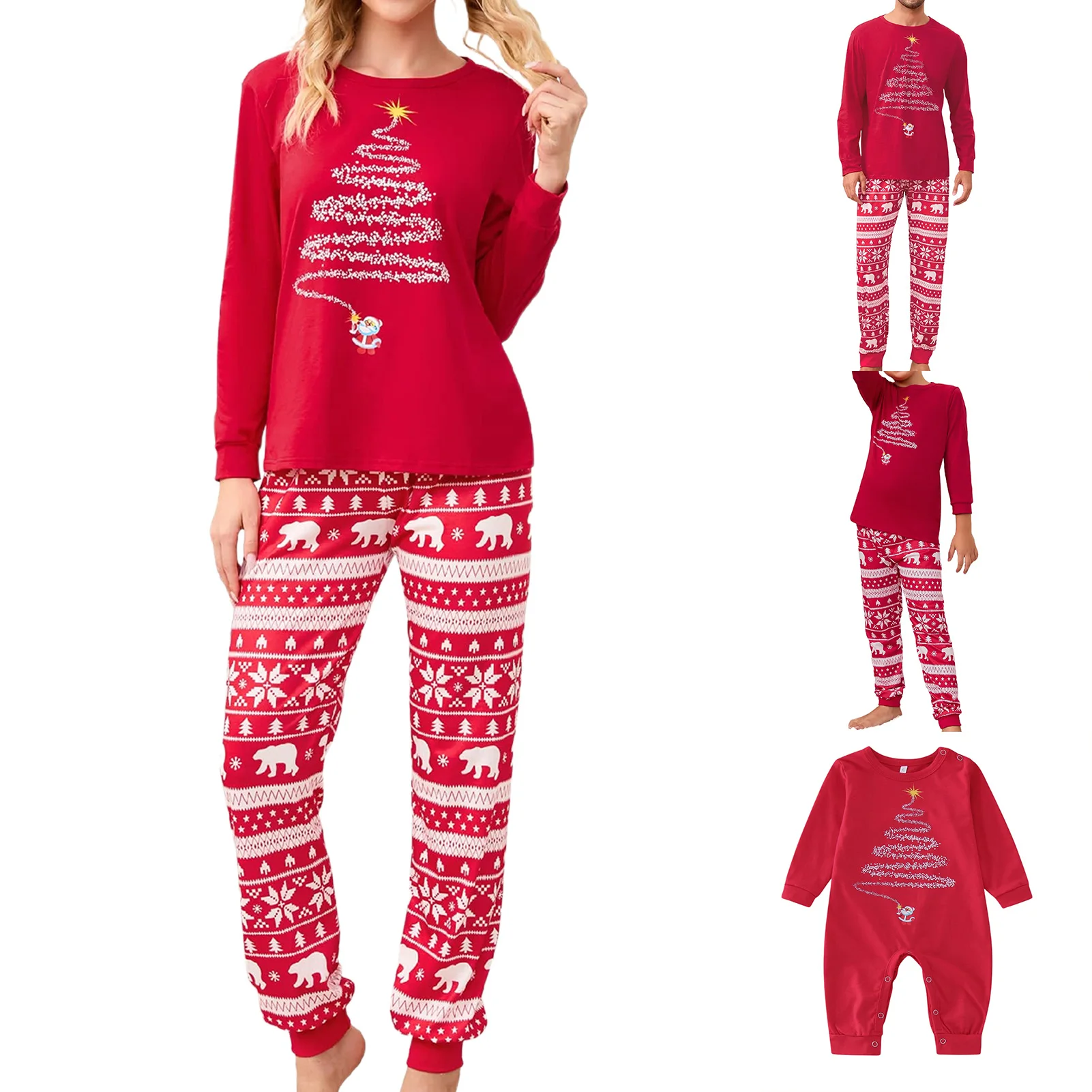 

Christmas Family Matching Pajamas Mother Daughter Father Son Family Look Outfit Baby Girl Rompers Sleepwear Xmas Pyjamas