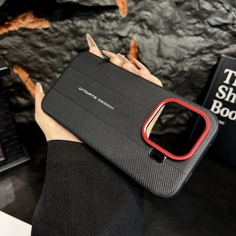 Luxury Textured Red Camera Frame Case - Ultimate Design Cover