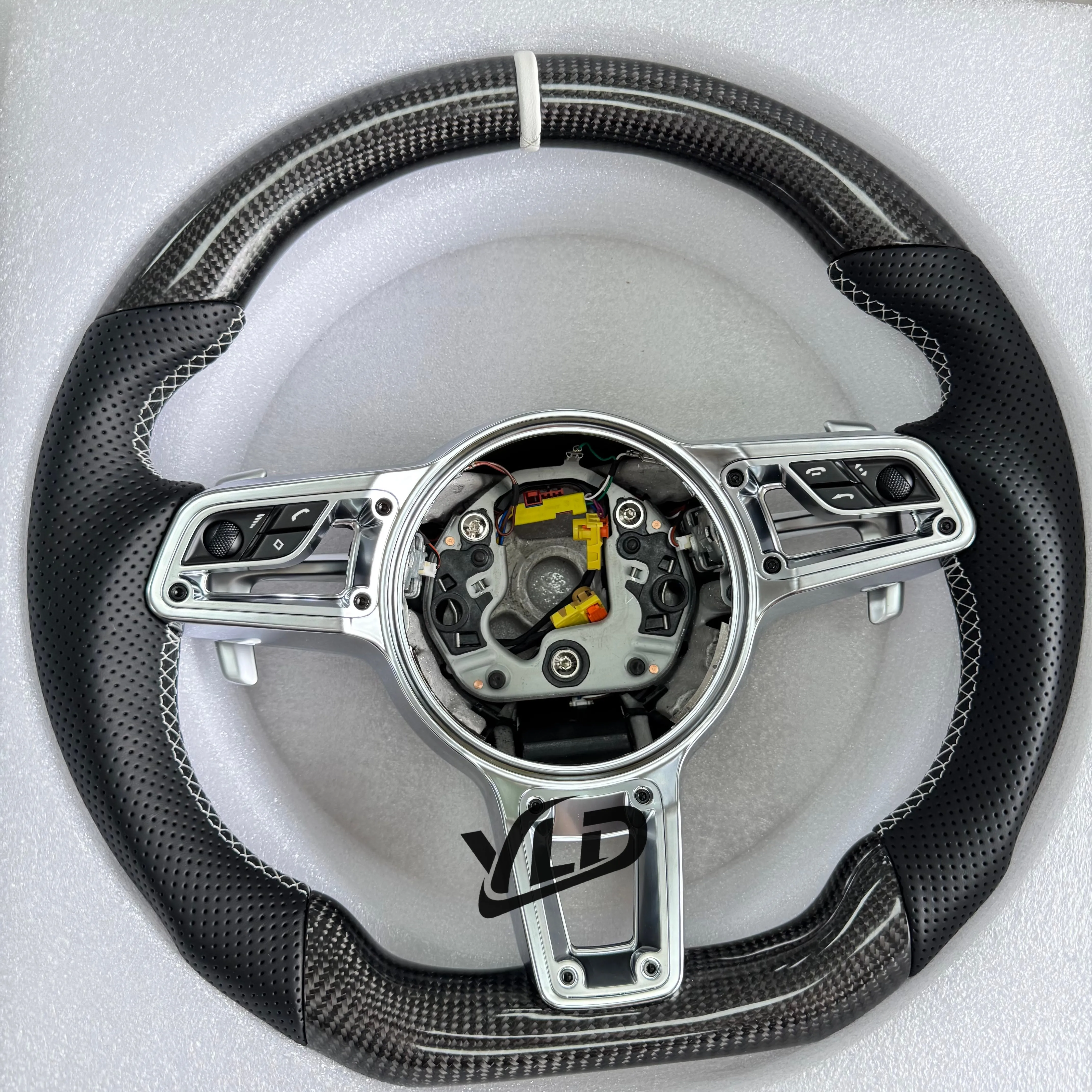 YLD 카본 파이버 자동차 스티어링 휠 (파나메라, 카이엔, 마칸, 718 카이맨, 타이칸, 918, 911, 박스터, 카레라, 981, 958, 957, 997 용)