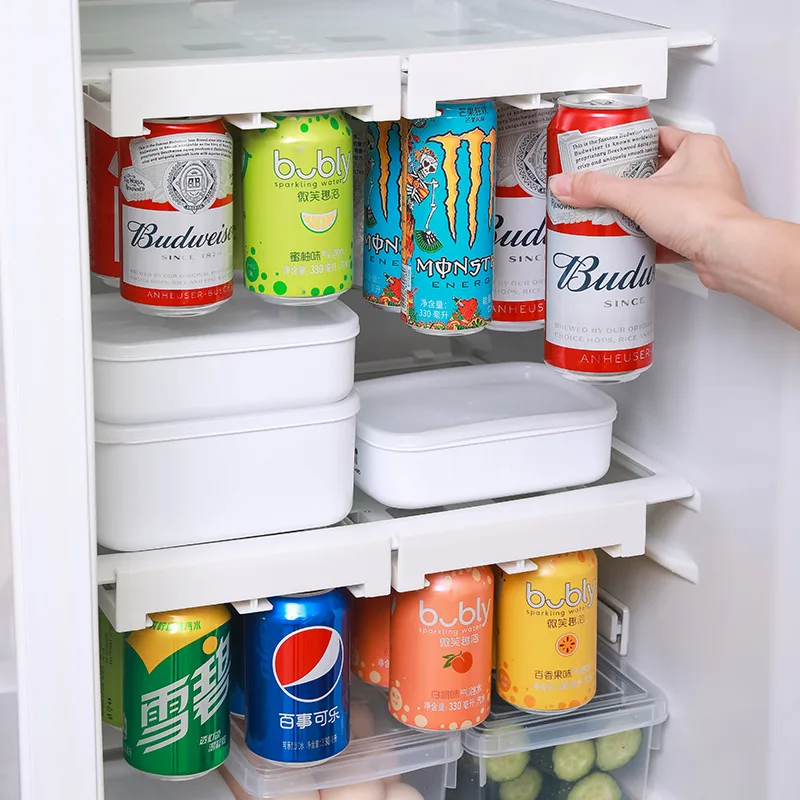 dispensador de latas organiza nevera latas dispensador latas nevera  Dispensador de latas para refrigerador, estantes de almacenamiento de  bebidas y refrescos, soporte colgante de doble fila para cerveza, 2  unidades - AliExpress