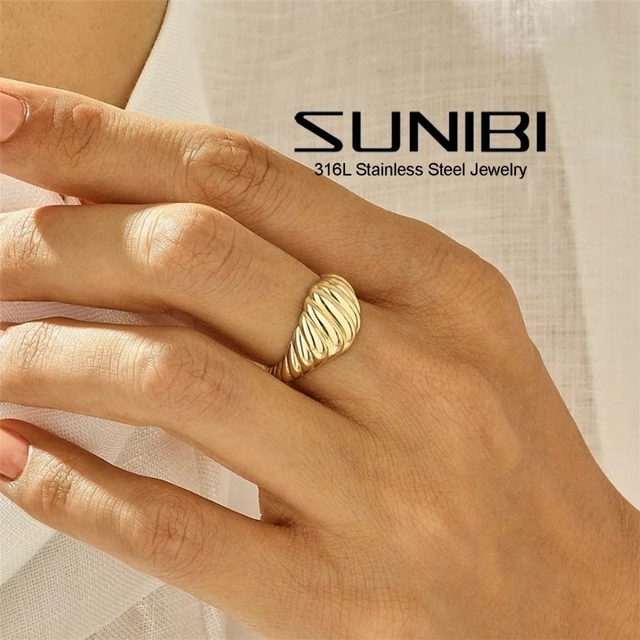 Stainless Steel Wedding Jewelry | Stainless Steel Accessories - Women Gold  Rings 316l - Aliexpress