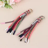 High-quality Colorful Lanyard Hardware Anti-theft Keychain Fashion Bag Accessories Brand Tassel Female Bag Decoration 2