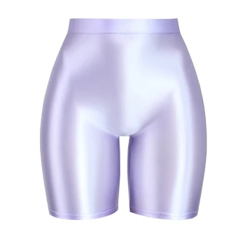 Pantaloni corti da donna Collant lucidi oleosi aderenti aderenti opachi Capris sexy a vita alta Leggings skinny super lisci e lisci