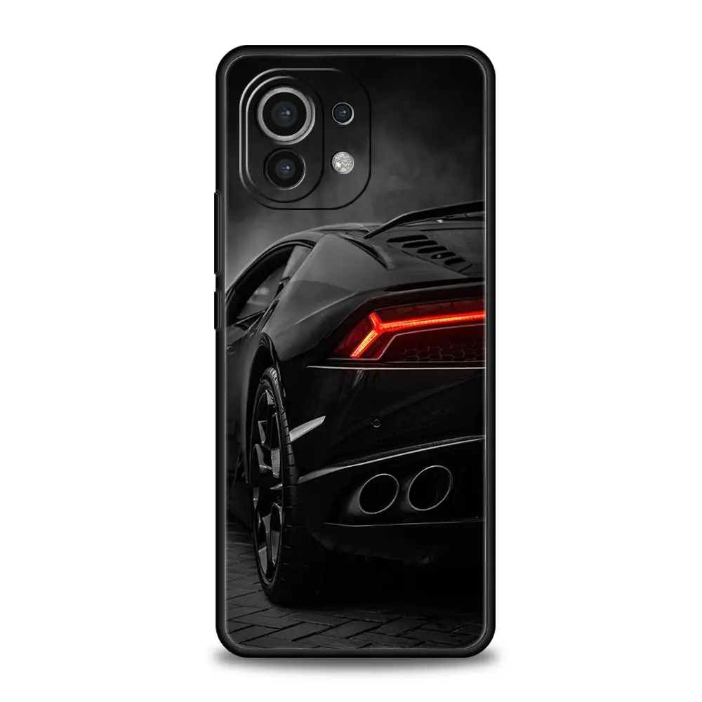 Sporty Blue and Red Car Design Phone Case - Sleek Black Cover
