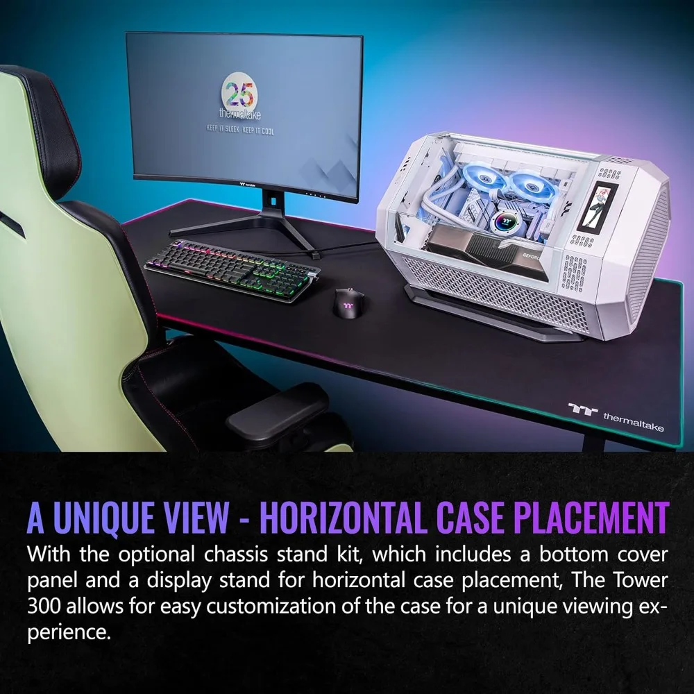 tower 300 black micro-atx case; 2x140mm ct fan included; support up to 420mm radiator; optional chassis stand kit allows horizo