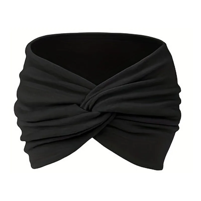 African-Inspired Wide Headband for Women – Stretchable, Non-Slip Turban Twist Hair Wrap for Sport and Workout