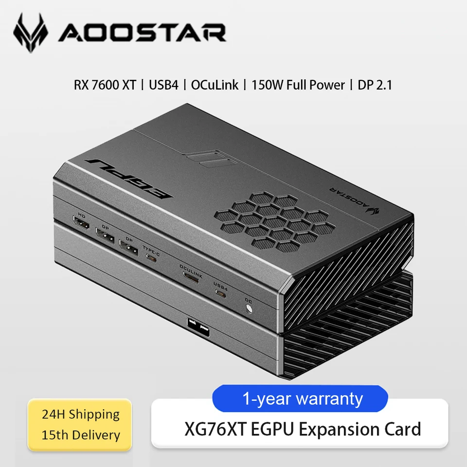 Aoostar XG76XT External GPU Dock RX7600XT Desktop Graphics Card