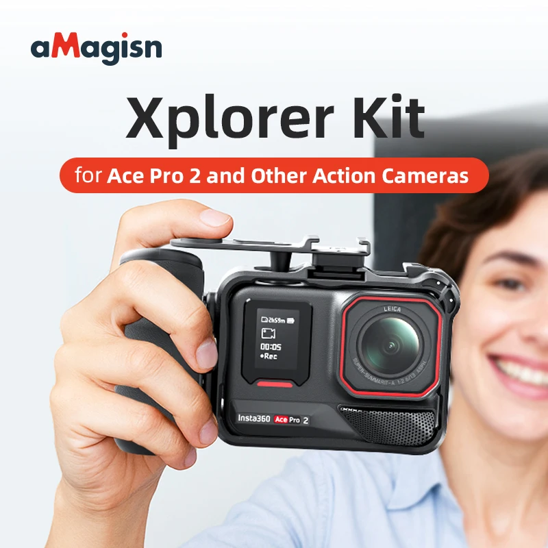 aMagisn Xplorer Grip Kit for Insta360 Ace Series,ABS Plastic