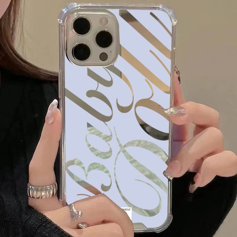 Blue Silver Plated Mirror Shockproof Soft Phone Case