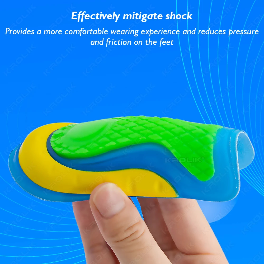 Heel Insoles Silicone Unisex Sports Shock-absorbing for Foot Pain Relief