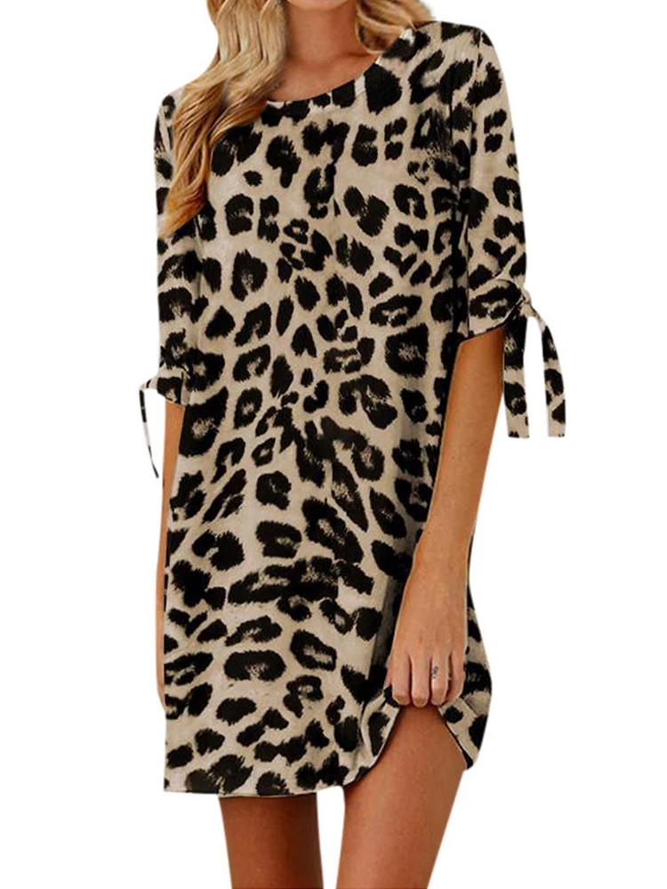 Animal Print Dress Cheetah Off The Shoulder Dress Retro Leopard Print Dress Women's Summer New Half Animal Print Dress Cheetah Off The Shoulder Dress Retro Leopard Print Dress Women's Summer New Half