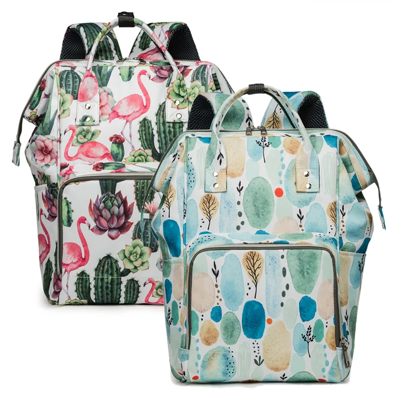 

Large Capacity Printed Mummy Bag Waterproof Maternity Nappy Bag Multifunctional Baby Diaper Bags Backpack Travel Stroller Bag