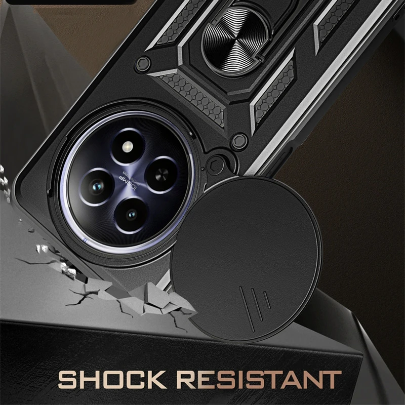 Enhanced Armor Case with Lens Protection and Magnetic Ring Holder