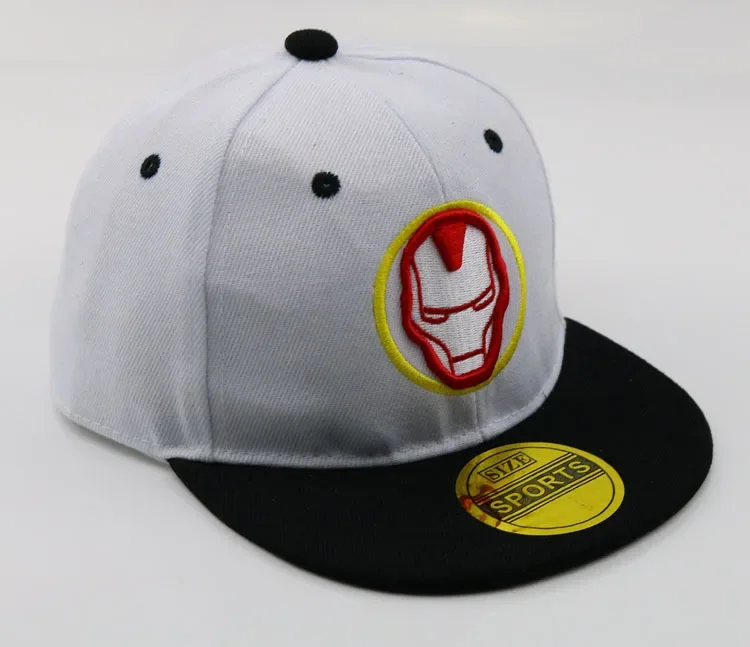 Adjustable Hat Anime Cartoon Marvel Iron Man Snapback Cotton Baseball Cap Baby Boy Girl Hip Hop Kid Sport 2-8 Years
