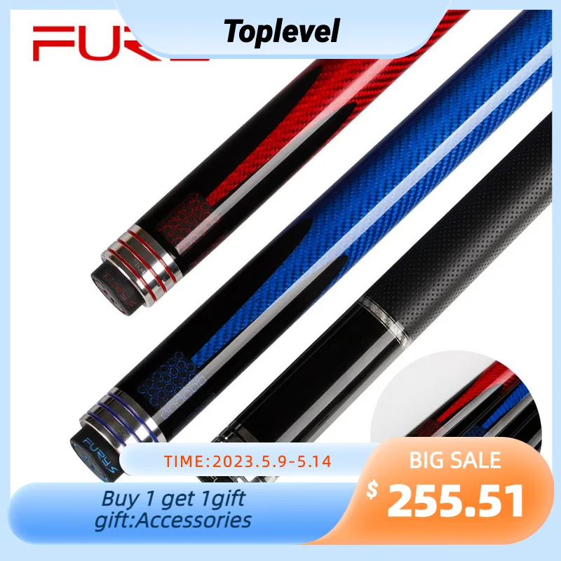 Fury Fg Billiard Pool Cue Stick 11.75mm/13mm Tip Carbon Fiber Braided