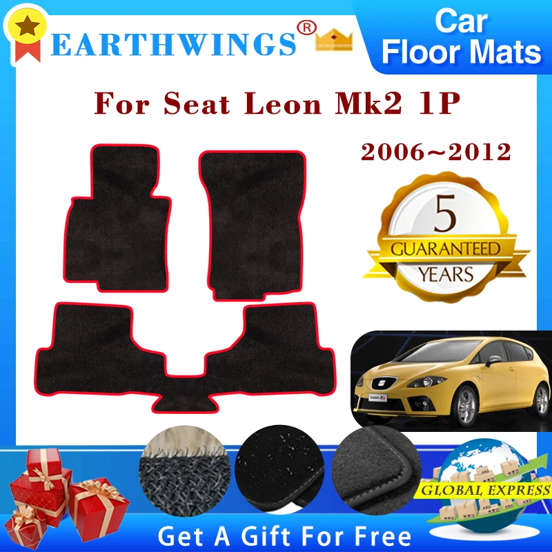 Car Floor Mats For Seat Leon Mk2 1P 2006~2012 2009 2010 Rugs Panel