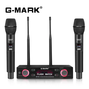 전문 UHF 핸드헬드 가라오케 마이크 G-MARK, 고정 주파수 50M, 홈 파티 쇼 웨딩용, EW100