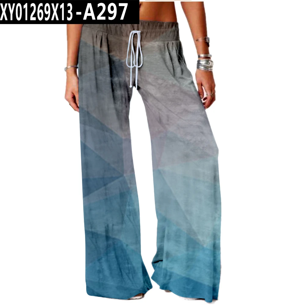 crop pants for women Women Bottoms Geometry Print Sweatpants Wide Leg Pants Trousers High Waist Women Fashion Casual Female Trousers Streetwear cargo capris Pants & Capris