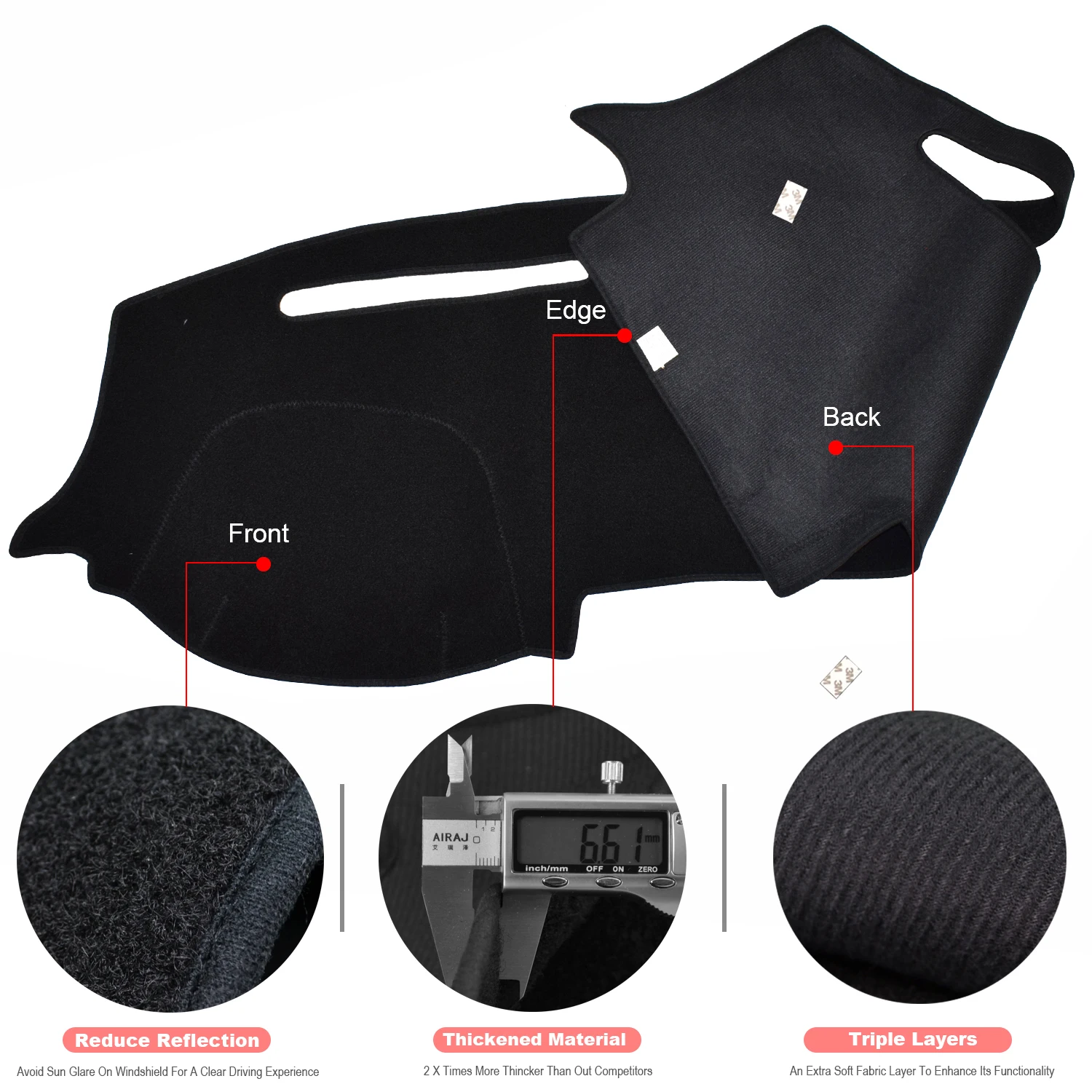 Dashboard Zonnescherm Mat, voor Dodge voor Ram 1500 2500 3500 2002-2008